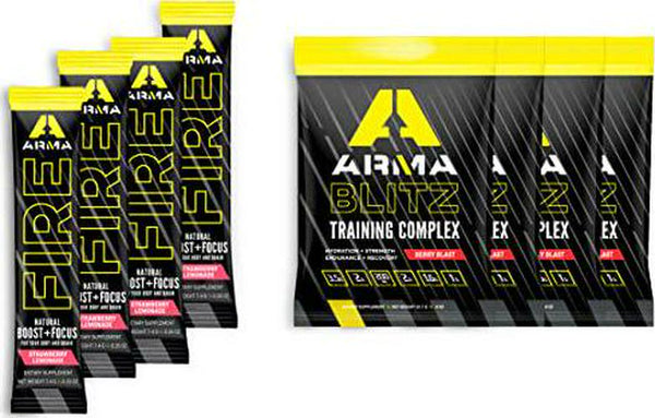 Arma Sport Training Complex Sampler - Pre Intra and Post Workout Recovery Formula for Men and Women - Glutamine, Beta-Alanine, and Cluster Dextrin for Energy Stamina and Focus - 190MG Natural Caffeine - 8CT
