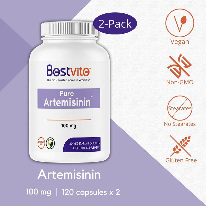 Artemisinin 100mg (240 Vegetarian Capsules) (2-Pack) - No Stearates - No Flow Agents - Vegan - Gluten Free - Non GMO