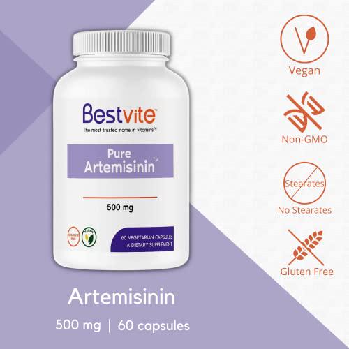 Artemisinin 500mg (60 Vegetarian Capsules) - No Stearates - No Flow Agents - No Fillers - Vegan - Gluten Free - Non GMO