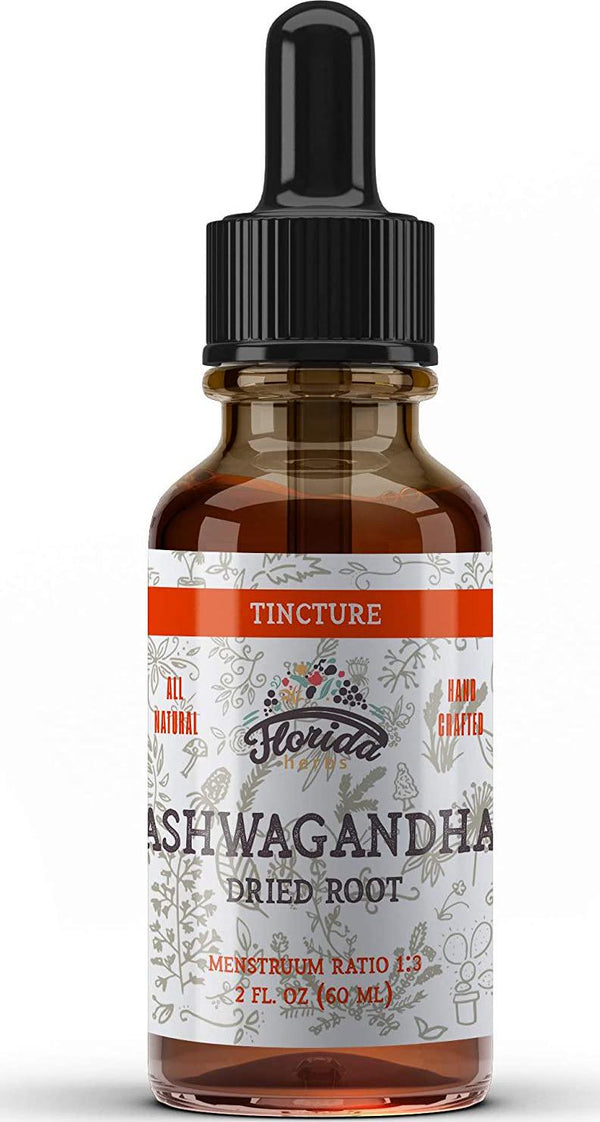 Ashwagandha Tincture, Organic Ashwagandha Extract (Withania Somnifera) Ashwaganda Supplement: Adrenal Support, Anxiety Relief, Thyroid Support, Stress Relief 2 oz