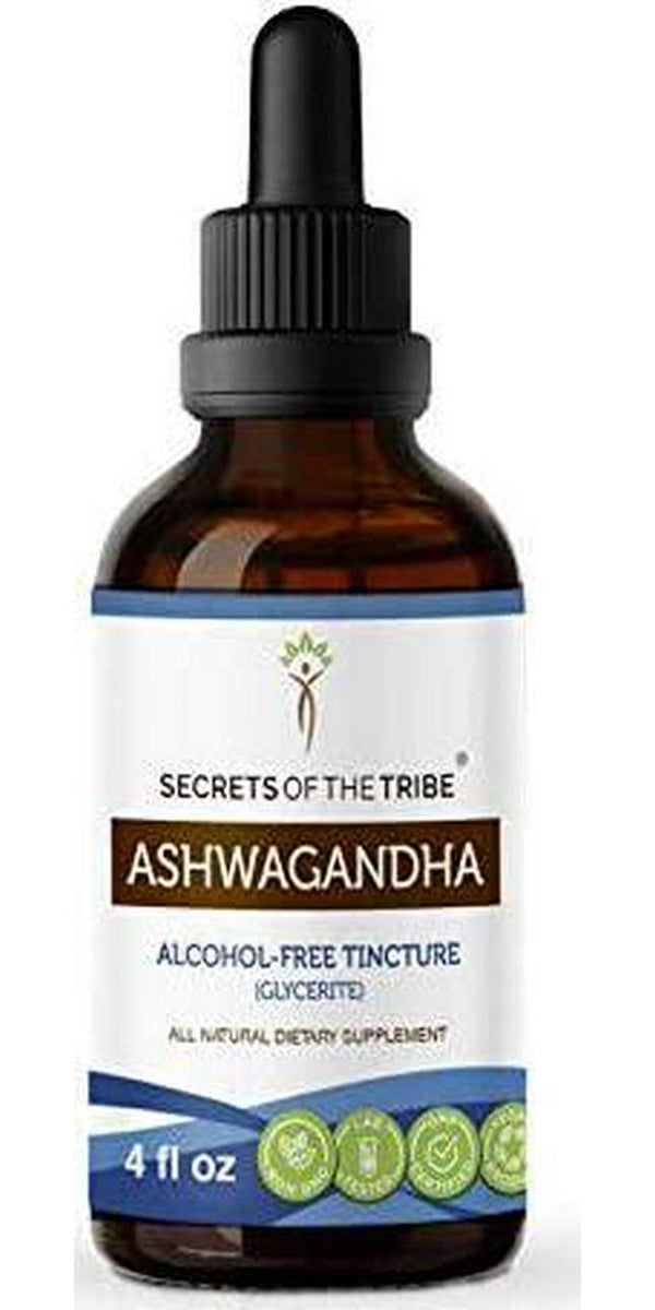 Ashwagandha Tincture Alcohol-Free Liquid Extract, Organic Ashwagandha (Withania Somnifera) Dried Root (4 FL OZ)