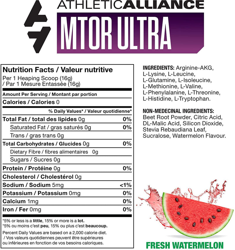 Athletic Alliance MTOR Ultra EAA Powder, Complete Amino Acid Supplement for Intra Workout and Recovery, Keto Friendly Essential Aminos to Build Muscle, Fresh Watermelon
