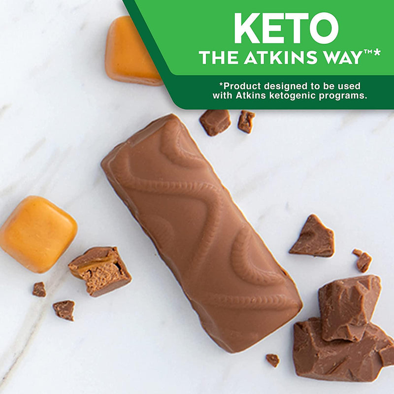 Atkins Endulge Caramel Nougat Bars | Keto Friendly Bars | 15 x 35g Low Carb Chocolate Bars | Low Carb, Low Sugar, High Fibre | 15 Bar Pack