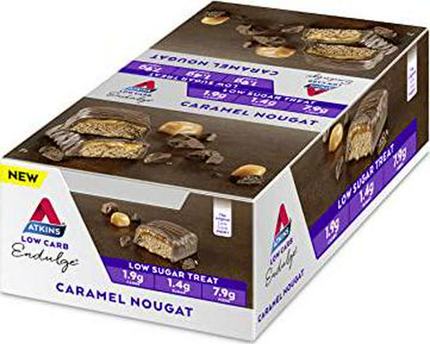 Atkins Endulge Caramel Nougat Bars | Keto Friendly Bars | 15 x 35g Low Carb Chocolate Bars | Low Carb, Low Sugar, High Fibre | 15 Bar Pack