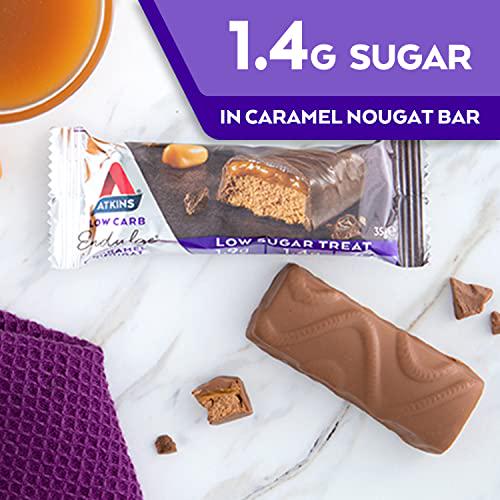 Atkins Endulge Caramel Nougat Bars | Keto Friendly Bars | 15 x 35g Low Carb Chocolate Bars | Low Carb, Low Sugar, High Fibre | 15 Bar Pack