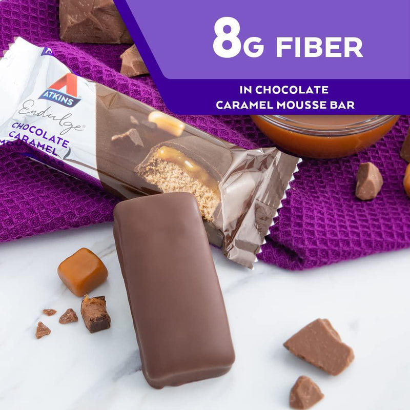 Atkins Endulge Treat Chocolate Caramel Mousse Bar. Rich Chocolate and Fluffy Mousse. Keto-Friendly. (5 Bars)