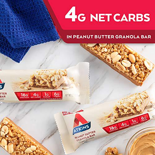 Atkins Peanut Butter Granola Protein Meal Bar. Crunchy and Creamy. Keto-Friendly. (5 Bars)