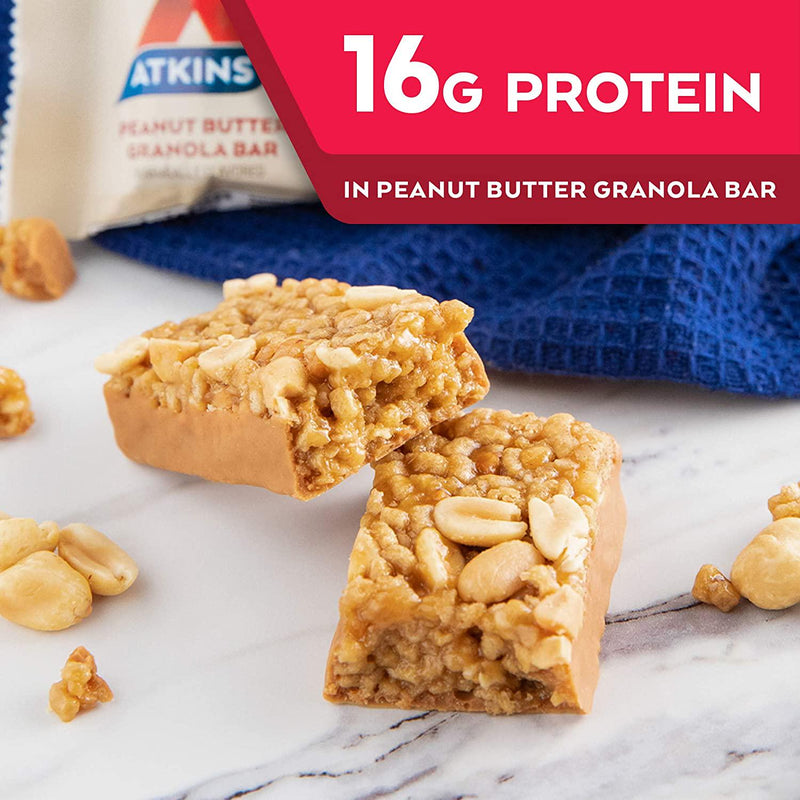 Atkins Peanut Butter Granola Protein Meal Bar. Crunchy and Creamy. Keto-Friendly. (5 Bars)