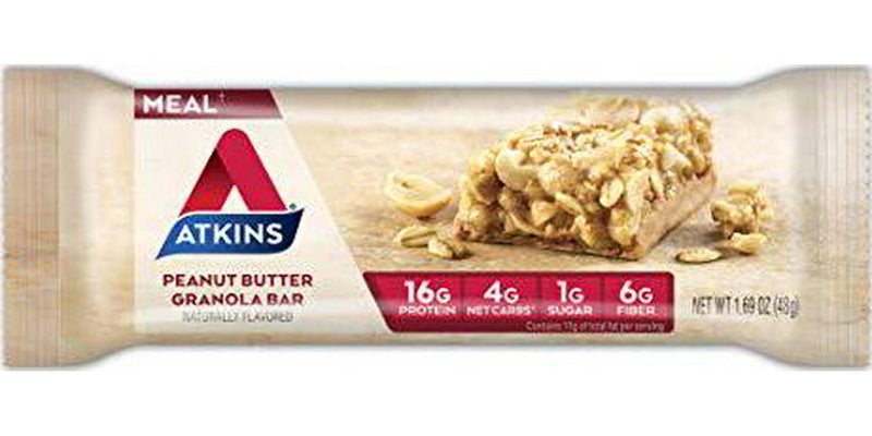 Atkins Peanut Butter Granola Protein Meal Bar. Crunchy and Creamy. Keto-Friendly. (5 Bars)