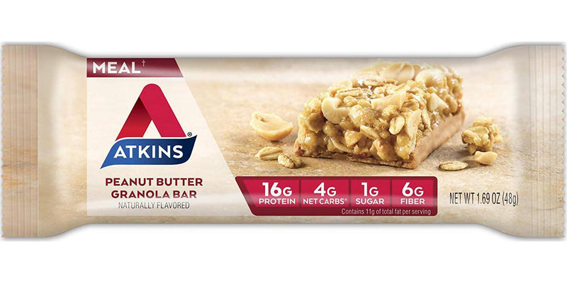 Atkins Peanut Butter Granola Protein Meal Bar. Crunchy and Creamy. Keto-Friendly. (5 Bars)