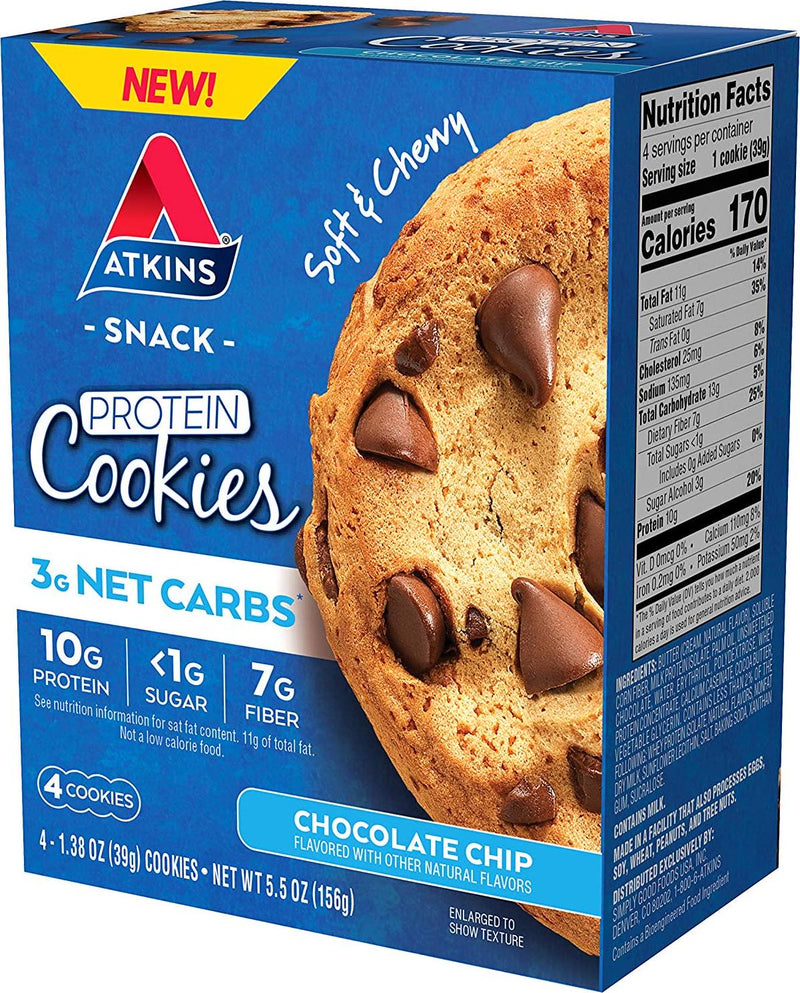 Atkins Protein Cookie Chocolate Chip, 4 Count