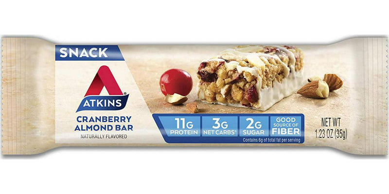 Atkins Protein Meal Bar, Cookies and Crème, Keto Friendly, 5 Count and Atkins Snack Bar, Cranberry Almond, 5 Count