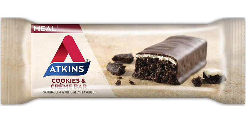 Atkins Protein Meal Bar, Cookies and Crème, Keto Friendly, 5 Count