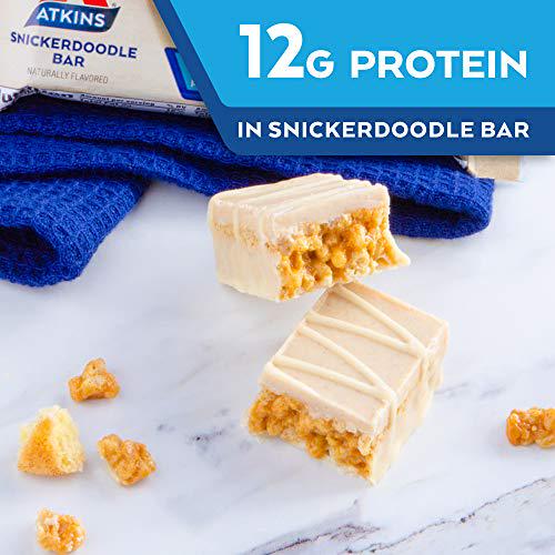 Atkins Snickerdoodle Snack Bar. with B Vitamins and Real Almond Butter. Naturally Flavored. Keto Friendly and Gluten Free. (30 Bars)