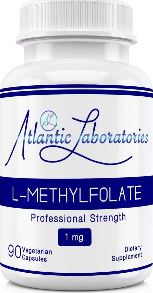 Atlantic Laboratories (5-MTHF) L-Methylfolate 1 mg - 1000 mcg - 90 Vegetarian Capsules - Professional Strength Active Folate, Filler and Gluten Free, Non-GMO