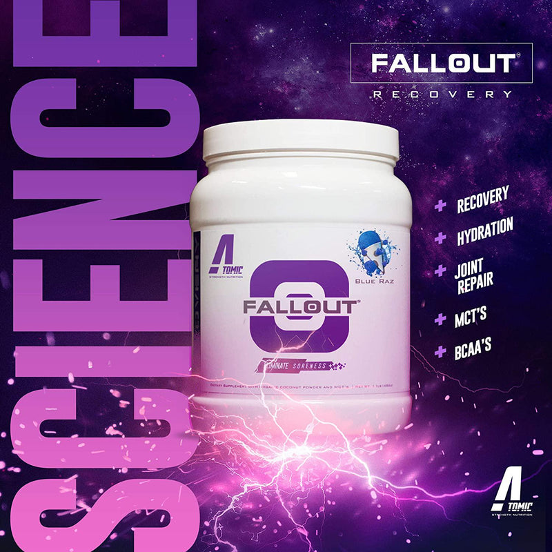 Atomic Strength Nutrition - Fallout Advanced Muscle and Joint Recovery Powder, BCAA's Aminos + Joint Repair and Hydration - Peach Mango Flavor - 1.1 lbs