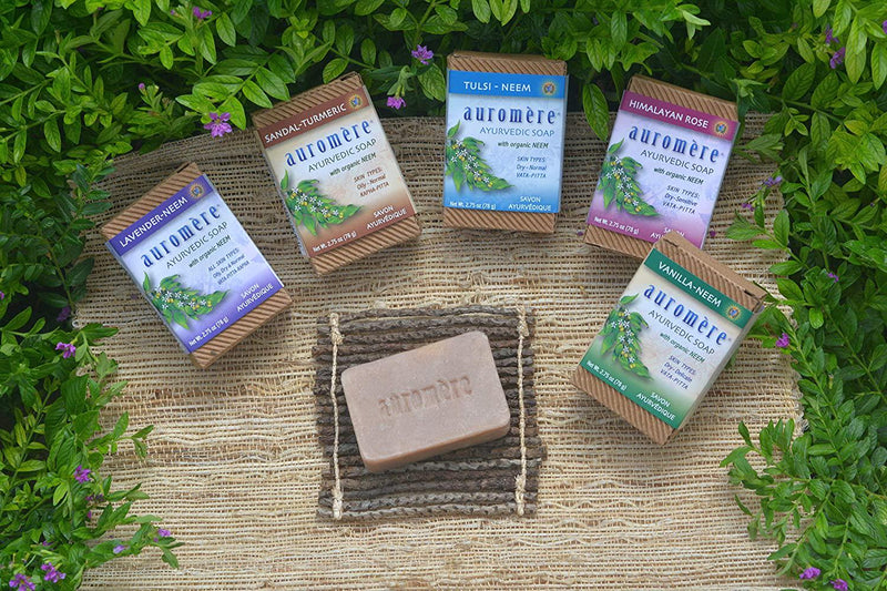 Auromere Ayurvedic Bar Soap, Sandal Turmeric - Eco Friendly, Handmade, Vegan, Cruelty Free, Natural, Non GMO (2.75 oz), 1 pack
