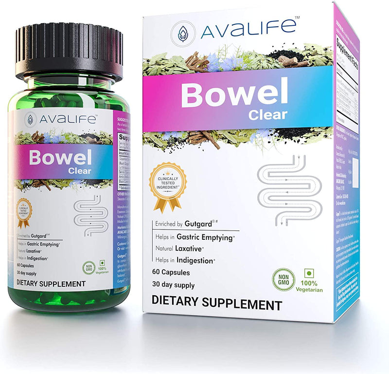Avalife Bowel Clear - Natural Bowel Cleanse Supplements for Men and Women - Gluten Free, Vegan and Non-GMO - 60 Capsules