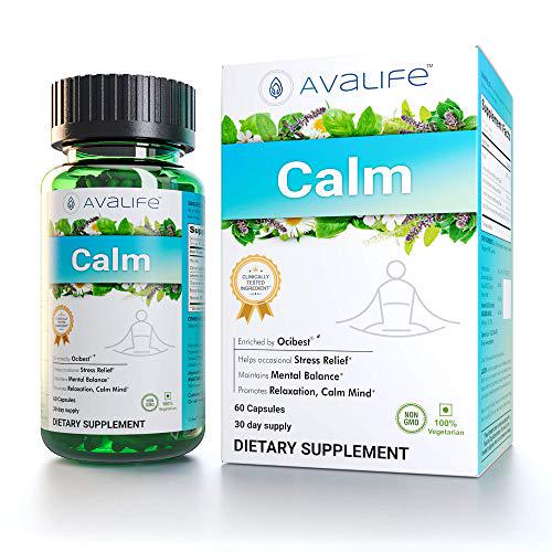 Avalife Calm - NAT Ural Stress and Anxiety Relief Supplements for Relaxation for Men and Women - Gluten Free, Vegan and Non-GMO - 60 Capsules