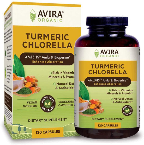 Avira Organics Organic Turmeric Chlorella, 120count