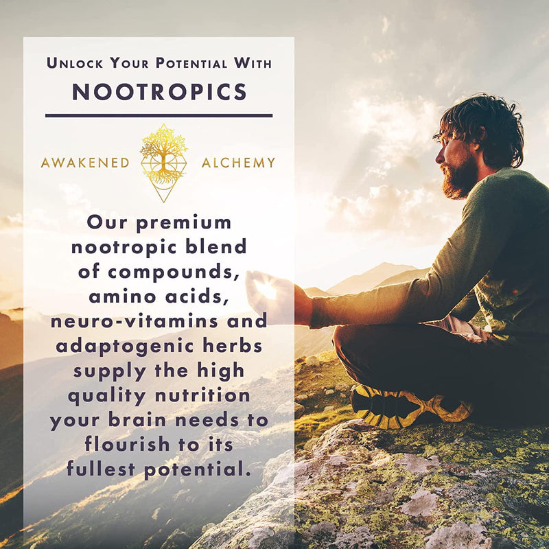 Awaken Gold Premium Nootropic Supplement | Advanced Brain Nutrition | Improve Memory and Learning | Enhance Focus and Clarity | Intensify Drive | 11 Premium Ingredients | 45 Servings