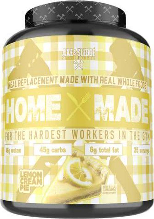 Axe and Sledge Supplements Home Made Whole-Foods-Based Meal Replacement Powder with DigeSEB Digestive Enzymes and Fibersol-2, Protein, Carbohydrates, and Fats, 25 Servings (Lemon Cream Pie)