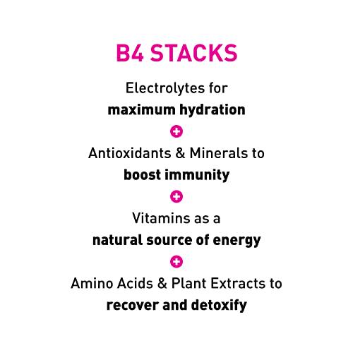 B4 Stacked Hydration (Orange) Hydration Powder Packets | Electrolyte Drink Mix | Immunity Boost | Caffeine-Free Energy | Travel-Friendly, Single Servings | 5 Sticks