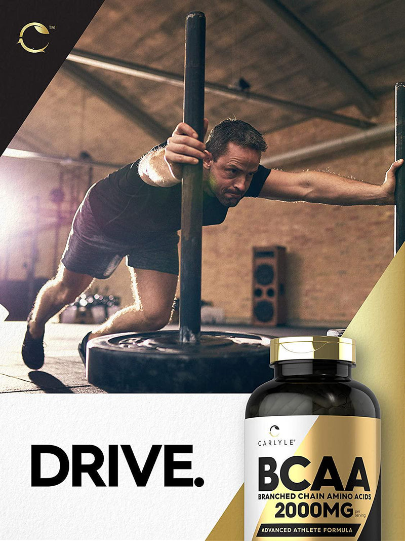 BCAA Amino Acids | 2000mg | 400 BCAA Capsules | Non-GMO, Gluten Free Branch Chain Amino Acids Supplements | by Carlyle