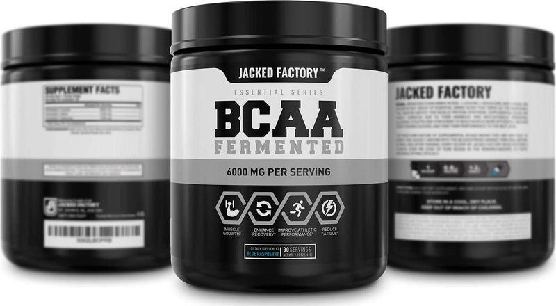 BCAA Powder (Fermented) - 6g Branched Chain Essential Amino Acid Supplement for Improved Muscle Recovery, Reduced Fatigue, Increased Strength, and Muscle Growth - 30 Servings, Blue Raspberry