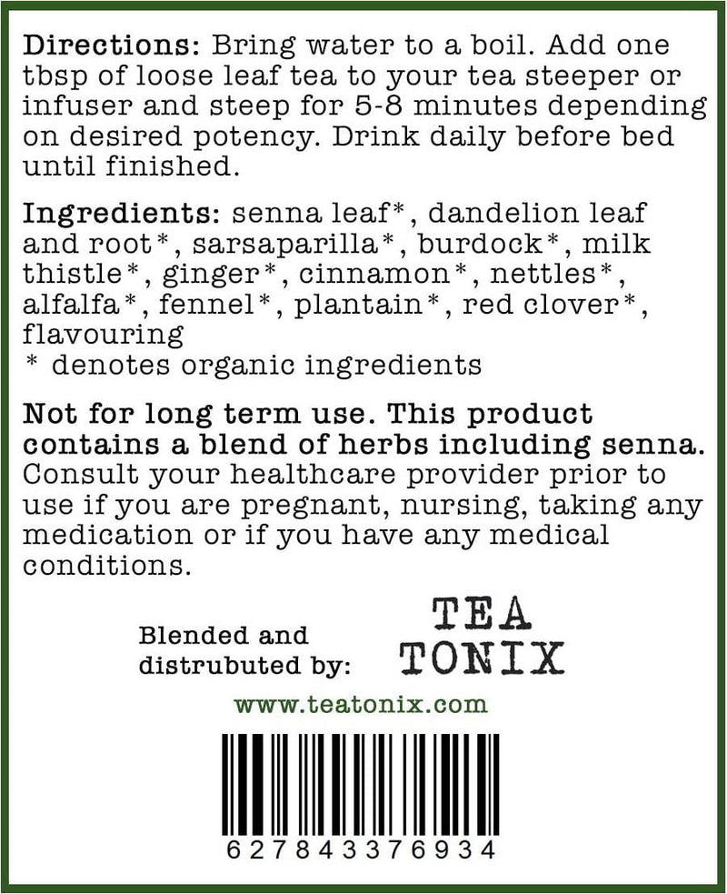 BE DETOXIFIED Teatox Cleansing Tea with Sarsaparilla, Dandelion, and Senna 60g (2.12oz) - a Caffeine Free Wellness Blend for Better Health