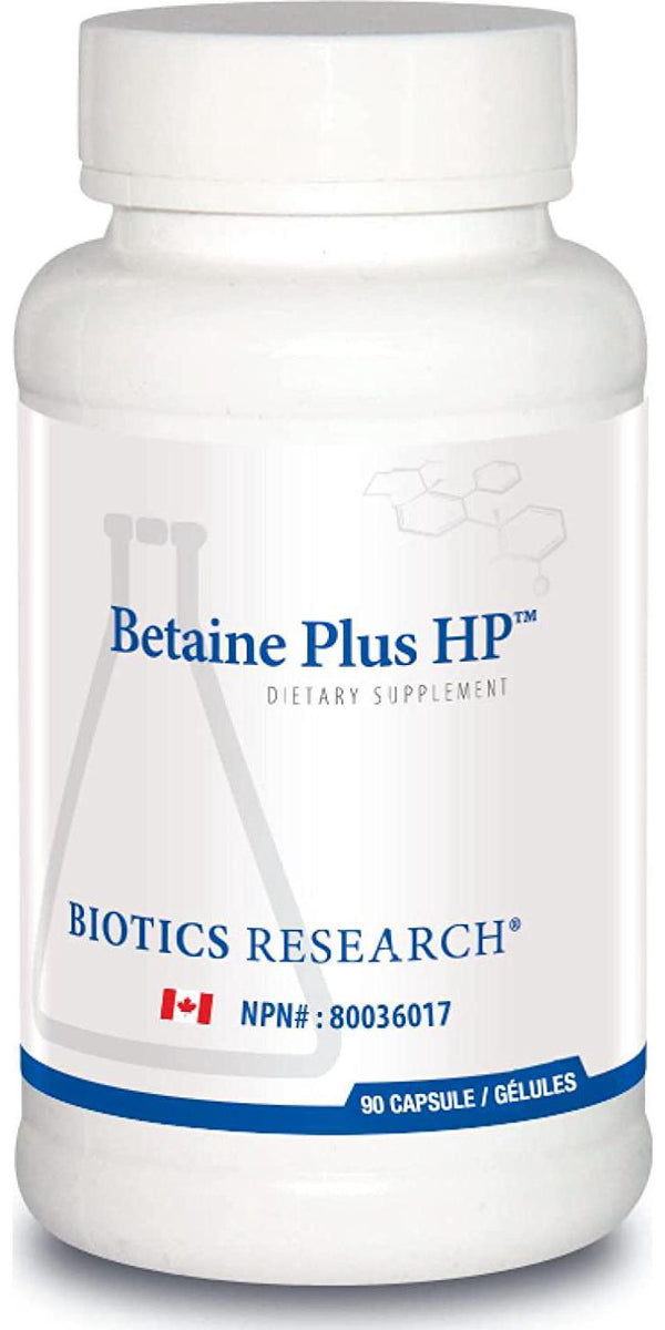 BIOTICS Research Betaine Plus HP, White, 90 Count (Pack of 1), 1266