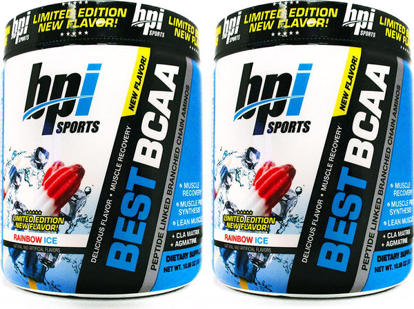 BPI Sports Best BCAA Rainbow Ice - Branch Chain Amino Acid Powder, Recovery and Muscle 10.58 Ounce (30 Servings) (2 Pack)