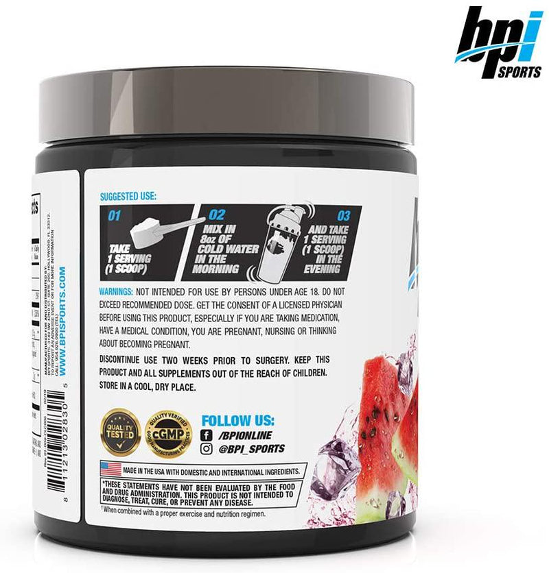 BPI Sports CLA + Carnitine Conjugated Linoleic Acid Weight Loss Formula Metabolism, Performance, Lean Muscle Caffeine Free For Men and Women Watermelon Freeze, 12.34 Ounce (Pack of 1)