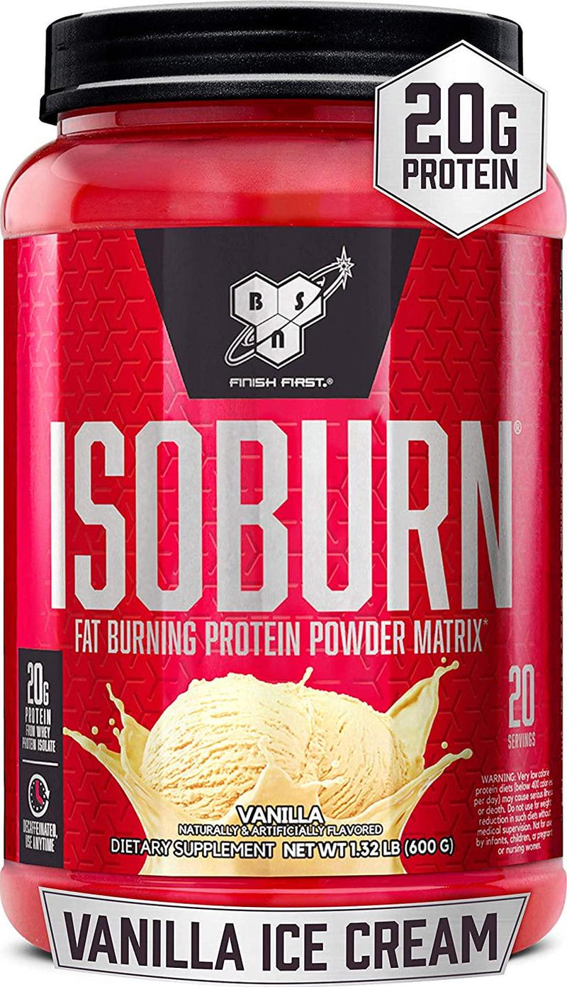 BSN ISOBURN, Lean Whey Protein Powder, Fat Burner for Weight Loss with L-carnitine - Vanilla Ice Cream, (20 Servings), 1.32 Pound (Pack of 1)