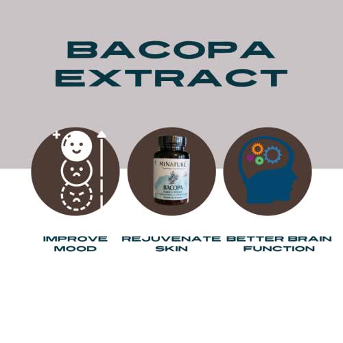 Bacopa Extract Capsules by MI Nature, 1000 mg, 60 Count | Improves Mood and Concentration | Better Brain Functioning |