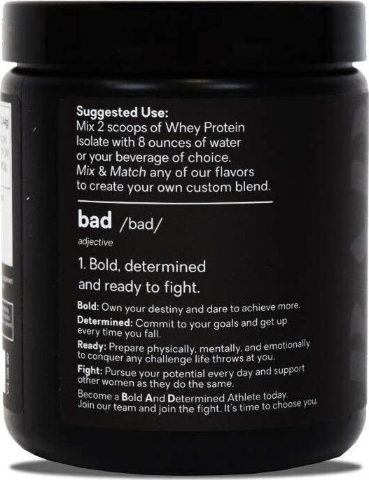 Bad Athletics Salted Caramel Protein Powder for Women | 100% Grass Fed Whey Protein | Five Ingredients, Naturally Flavored and Sweetened, 20g Protein | 7 Servings