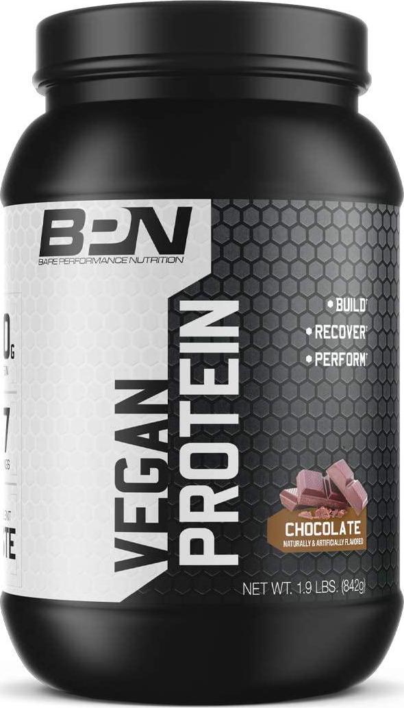 Bare Performance Nutrition, Vegan Protein, Plant Based Protein, Pea Protein, Watermelon Seed and Pumpkin Seed, Naturally Sweetened and Flavored (Chocolate)
