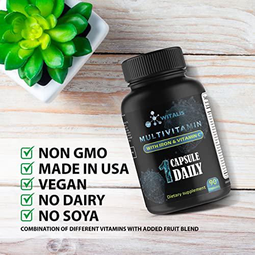 Bariatric Multivitamin - Vitamins for Post Gastric Bypass and Sleeve - Advantage for Weight Loss Surgery -with 30mg Iron and Vitamin C - 90 Vegan, Non-GMO, Dairy and Soy Free - Post Bariatric Health