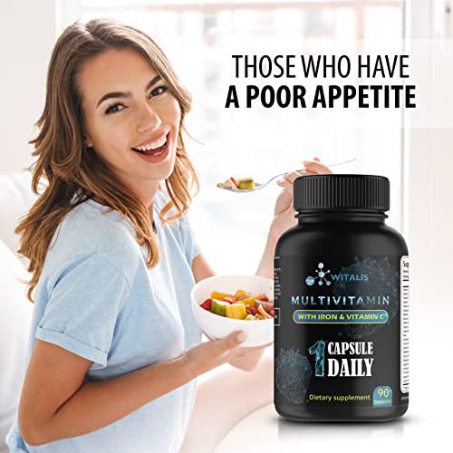 Bariatric Multivitamin - Vitamins for Post Gastric Bypass and Sleeve - Advantage for Weight Loss Surgery -with 30mg Iron and Vitamin C - 90 Vegan, Non-GMO, Dairy and Soy Free - Post Bariatric Health