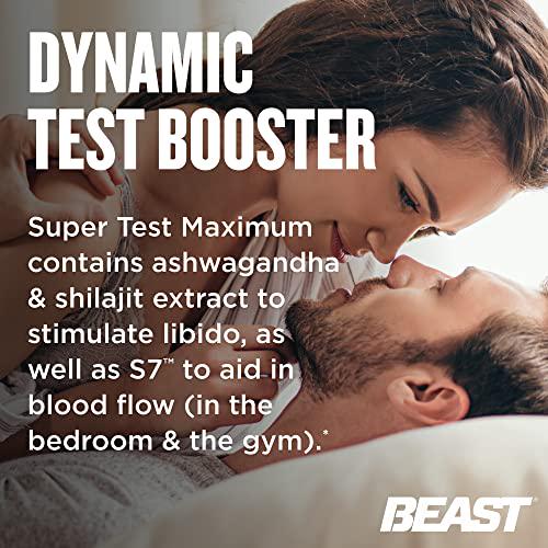 Beast Sports Nutrition Super Test Maximum - 120 Capsules - Boost Natural Testosterone Levels - Maximize Strength, Burn Body Fat, Faster Recovery and Increase Performance - 30 Servings