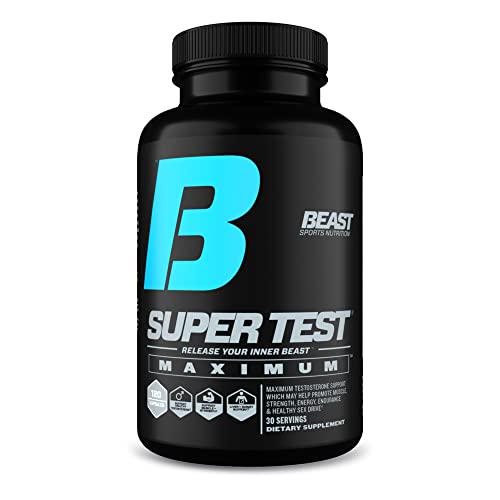 Beast Sports Nutrition Super Test Maximum - 120 Capsules - Boost Natural Testosterone Levels - Maximize Strength, Burn Body Fat, Faster Recovery and Increase Performance - 30 Servings