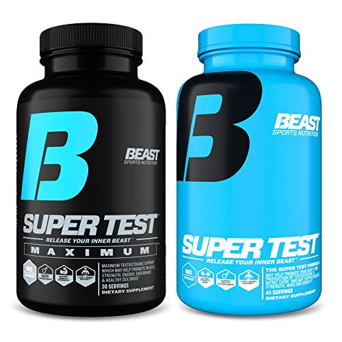 Beast Sports Nutrition Beast Test Stack - Includes Super Test (180 Capsules) and Super Test Maximum (120 Capsules) - Powerful Combo to Maximize Strength, Recover Faster and Increase Performance