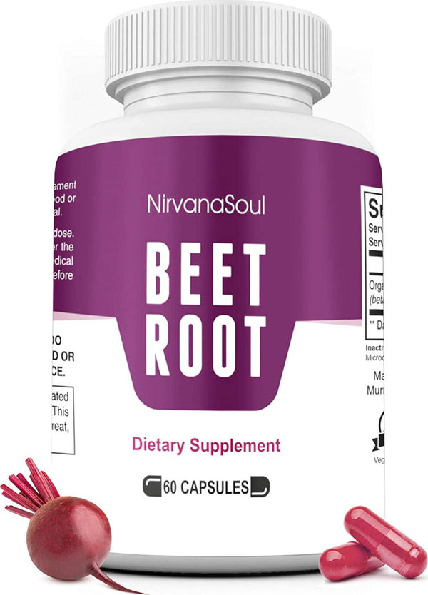 Beet Root Capsules - 1300mg - Made with Organic Beets Powder That Supports Lower Blood Pressure, Immune System, Athletic Performance, Digestive - Natural Nitric Oxide Boosting Beet Root Supplement