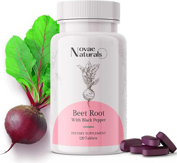 Beet Root Powder (120 Tablets), 675mg Beetroot Vitamin Pills, Nitric Oxide Supplement for Circulation, Blood Pressure and Super Athletic Performance - Not Capsules