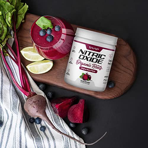 Beet Root Powder Organic - Nitric Oxide Beets by Snap Supplements - Supports Blood Pressure and Circulation Superfood, Muscle and Heart Health, 250g (30 Serving) (Mixed Berry)