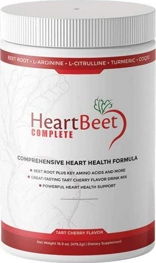 Beetroot Powder + More - for Blood Pressure and Circulation w/Beetroot, L-arginine, L-citrulline, CoQ10 and Turmeric. 30 Ind. Serv. Natural HeartBeet Complete .