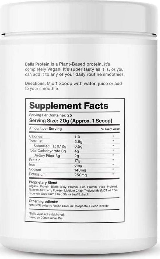 Bella All Natural Berry Slim Shake Whey Protein Powder, Meal Replacement Shake - 500 Grams
