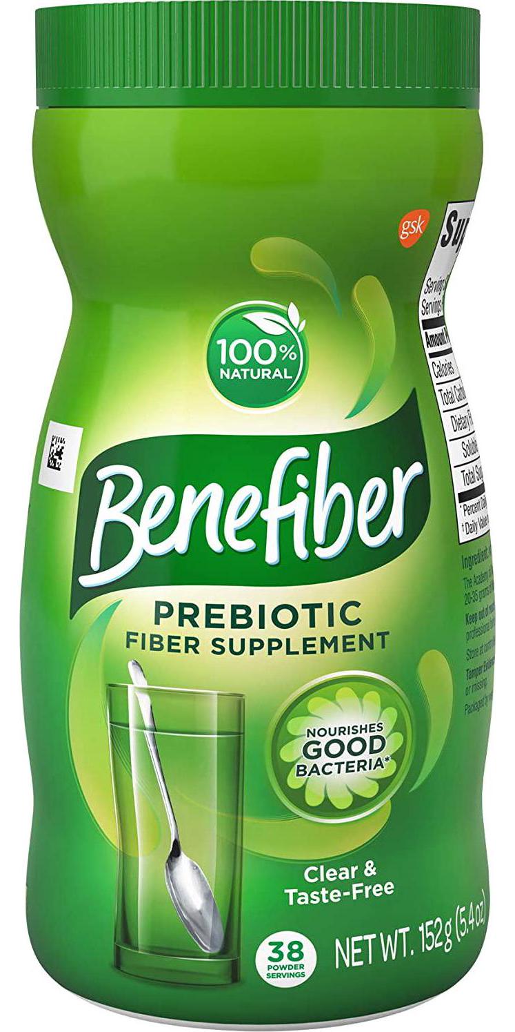 Benefiber Daily Prebiotic Dietary Fiber Supplement Powder for Digestive Health, 100% Natural, Clear and Taste-Free, 38 servings / 5.4 ounces