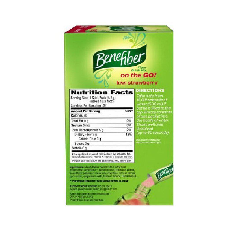 Benefiber Kiwi Strawberry Stick Packs 24 Count