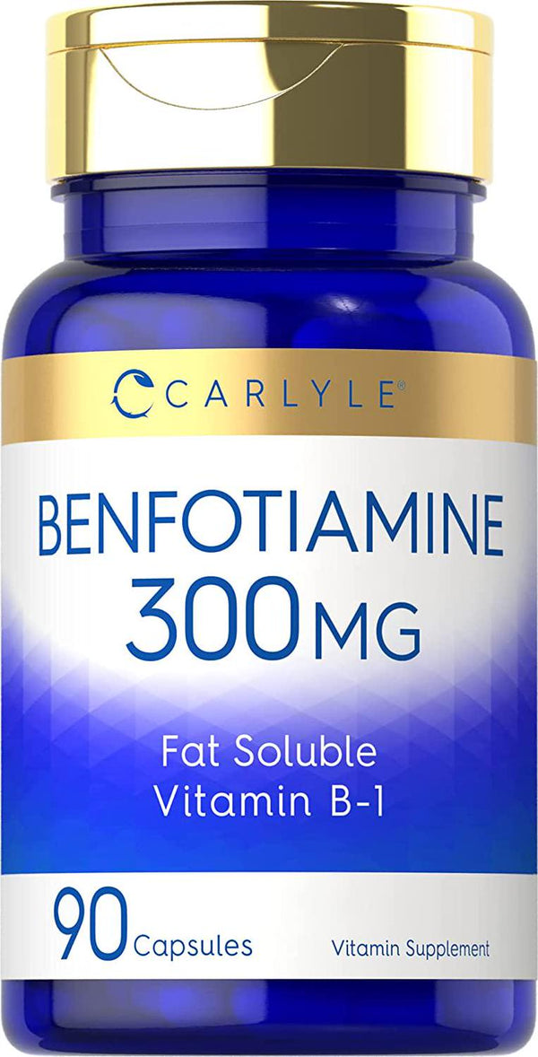 Benfotiamine 300mg 90 Capsules | Vitamin B1 | Non-GMO, Gluten Free | by Carlyle